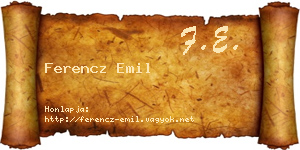 Ferencz Emil névjegykártya